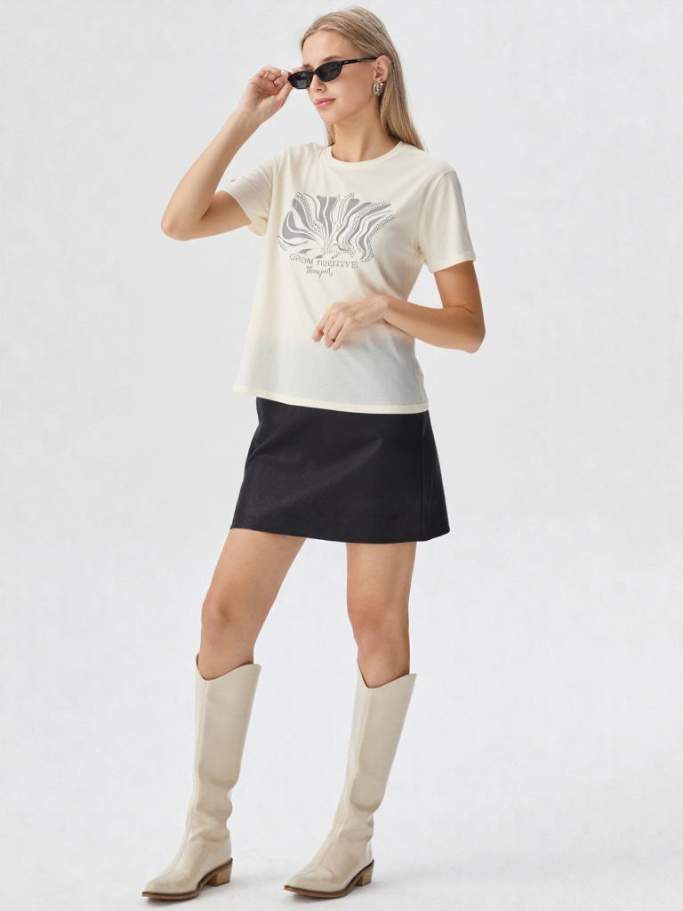 Camiseta mujer manga corta estampada - Imagen 5