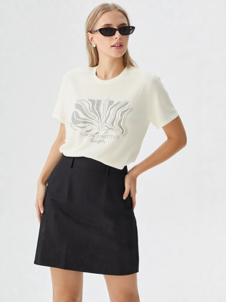 Camiseta mujer manga corta estampada - Imagen 4