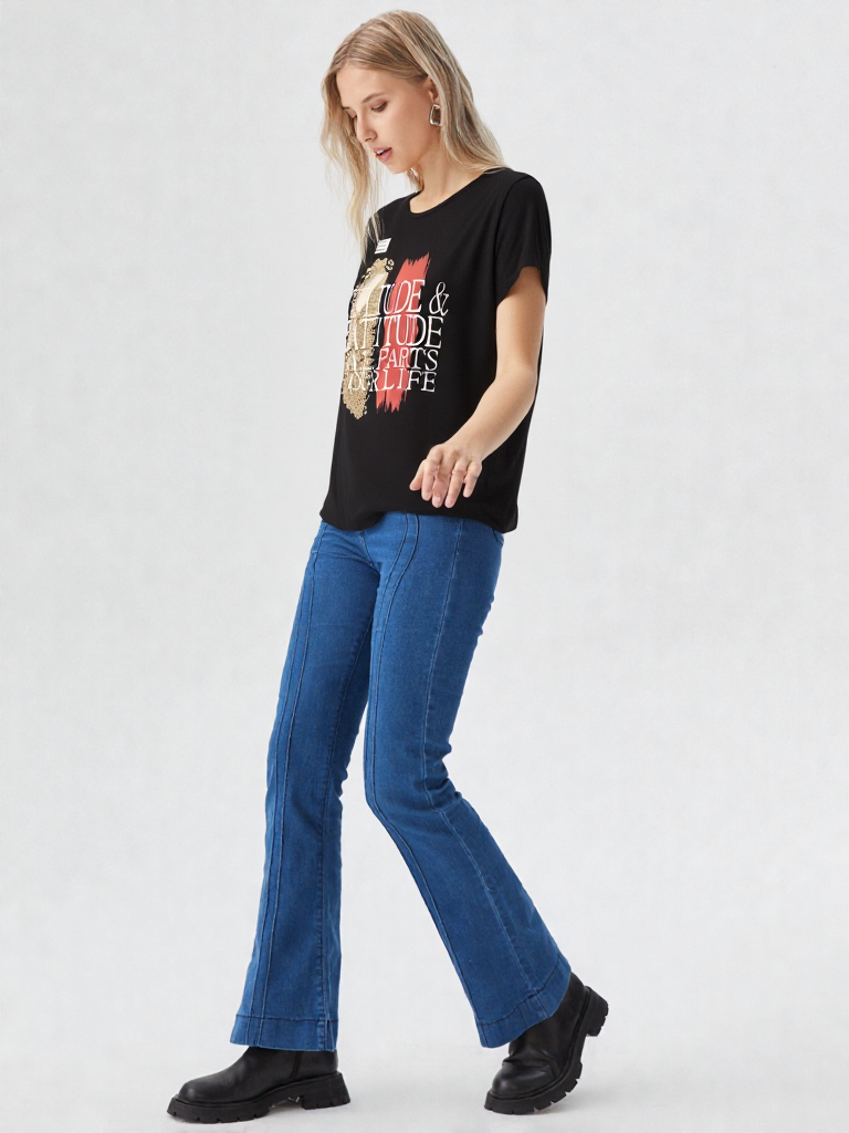 Camiseta mujer manga 3/4 estampada - Imagen 5