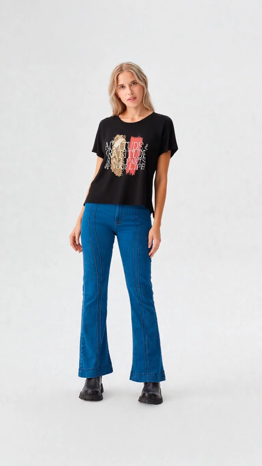 Camiseta mujer manga 3/4 estampada - Imagen 4