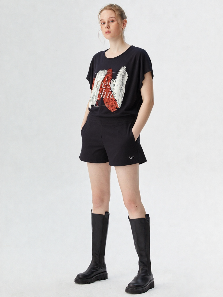 Camiseta mujer manga corta estampada - Imagen 3