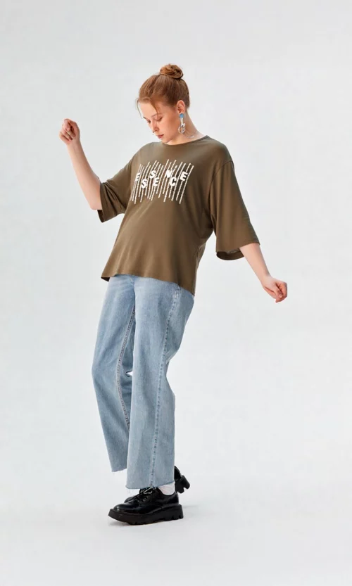 Camiseta mujer manga 3/4 estampada