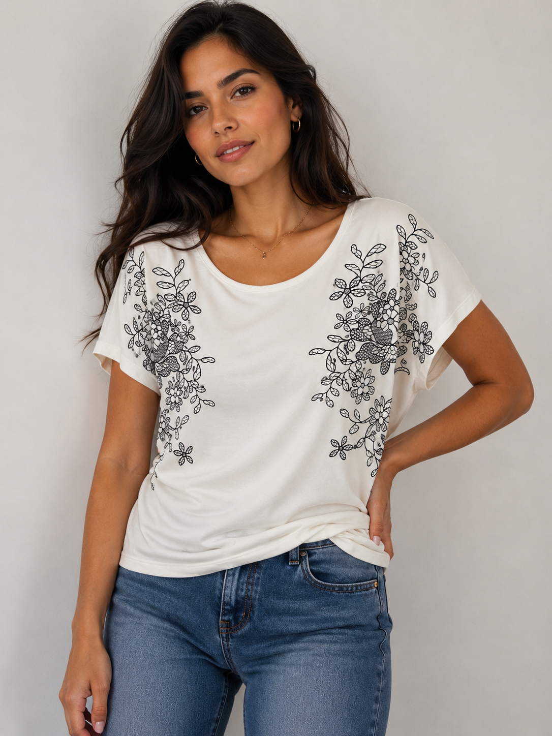 Camiseta mujer manga corta estampada - Imagen 2