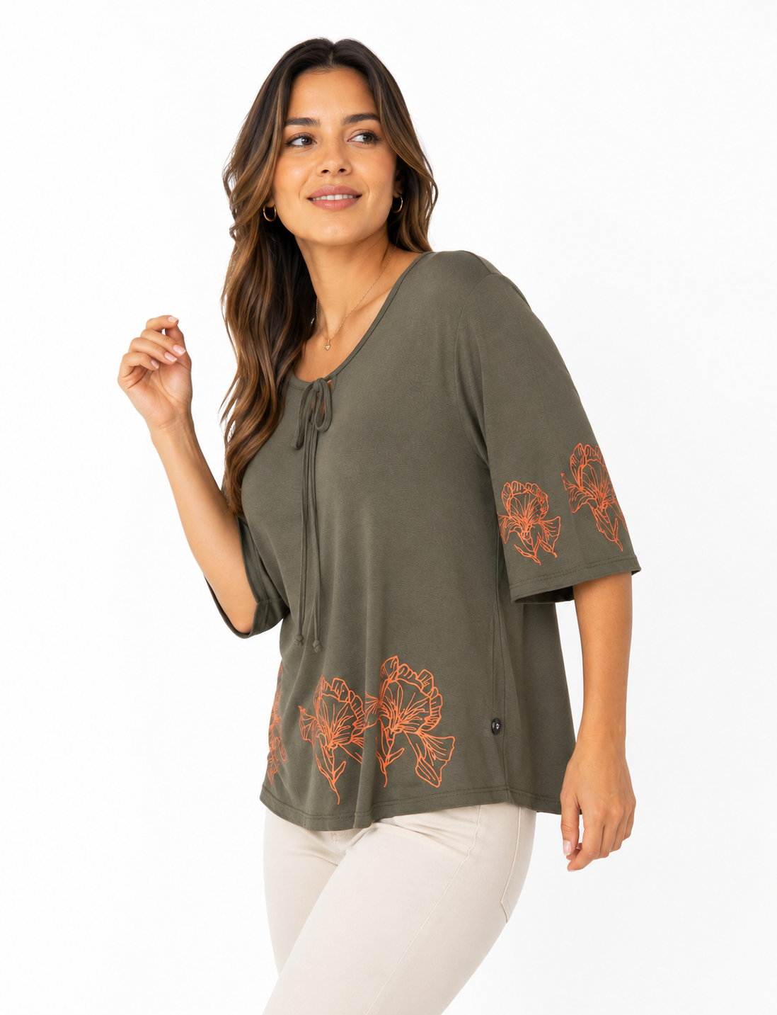 Camiseta mujer manga 3/4 estampada - Imagen 2