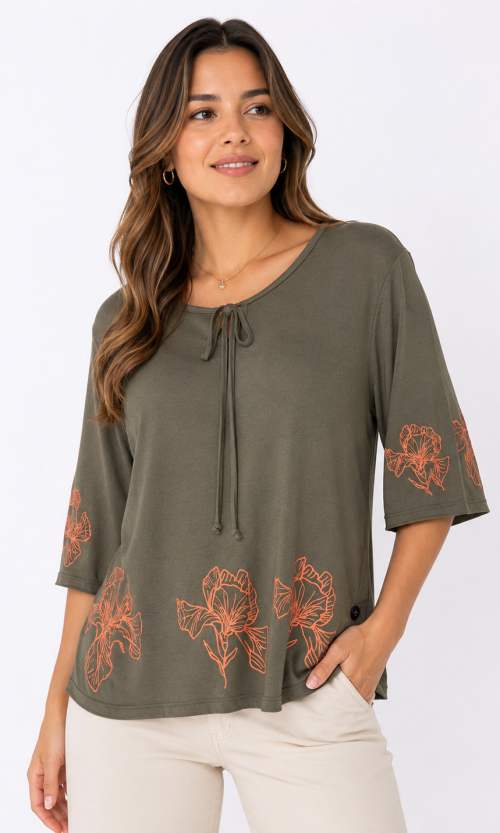 Camiseta mujer manga 3/4 estampada