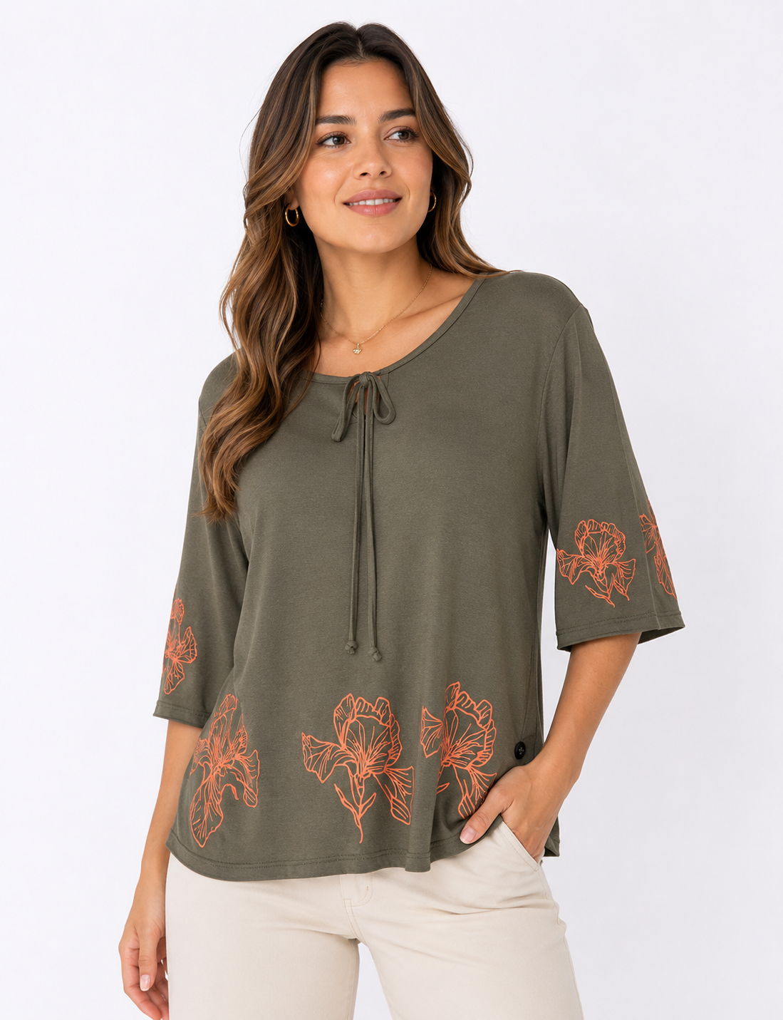Camiseta mujer manga 3/4 estampada