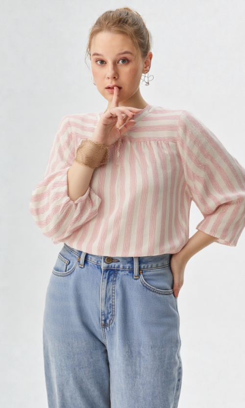 Blusa mujer manga 3/4 rayas