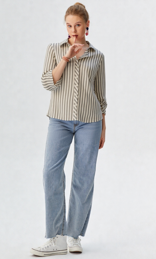 Blusa mujer manga 3/4 rayas