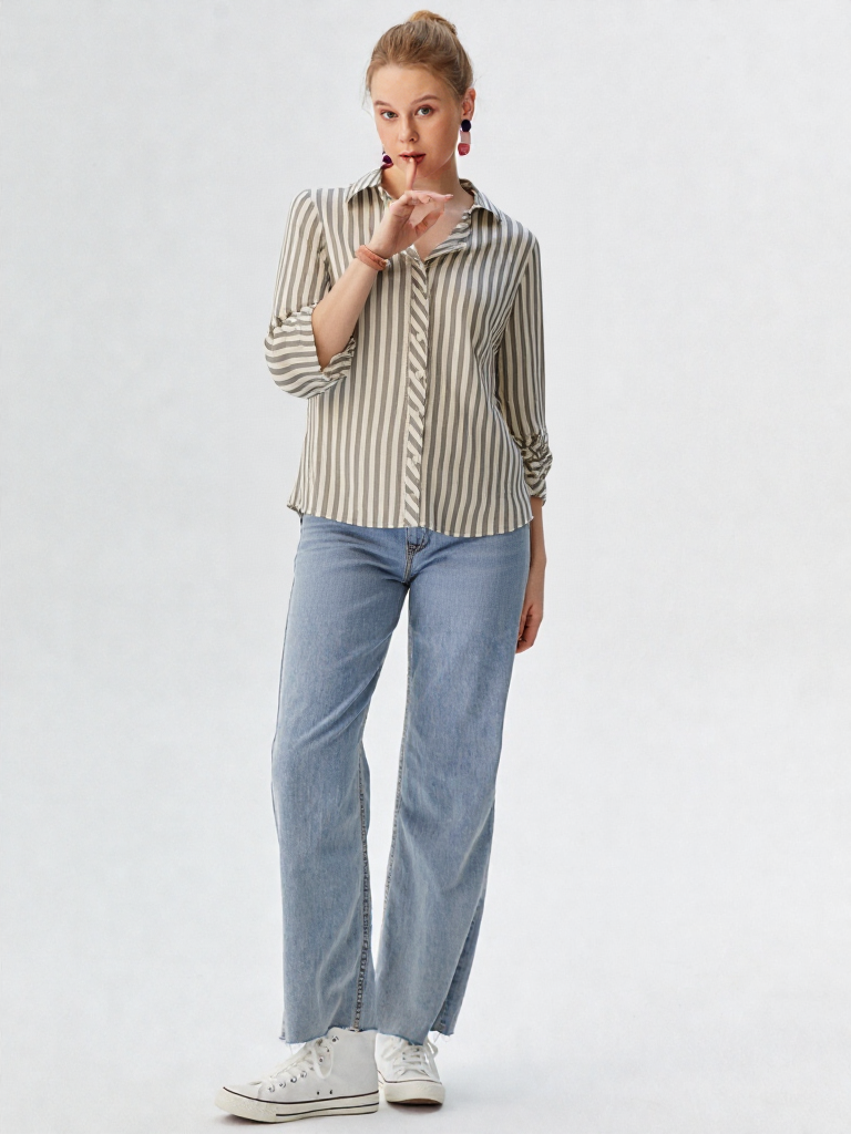 Blusa mujer manga 3/4 rayas