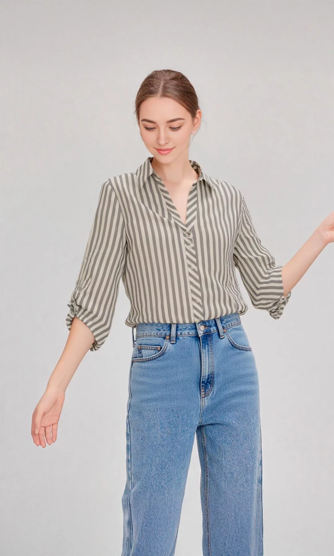 Blusa mujer manga 3/4 rayas - Imagen 4