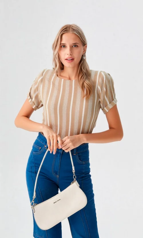 Blusa mujer manga corta rayas