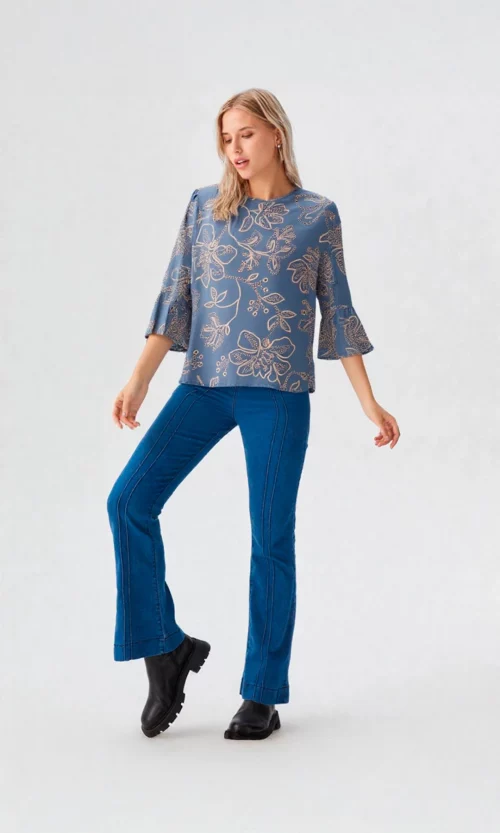 Blusa mujer manga 3/4 estampada
