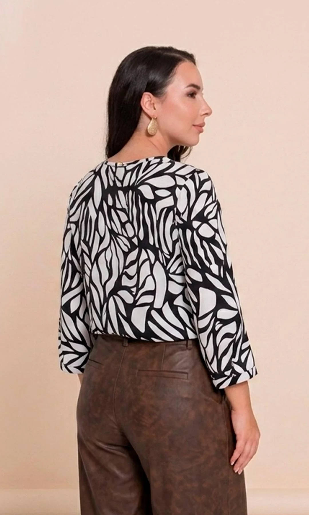 Blusa mujer manga 3/4 estampada - Imagen 3
