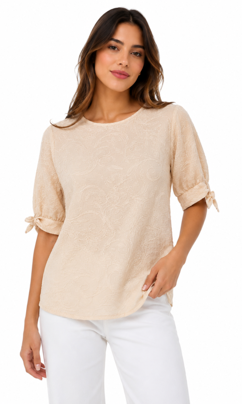 Blusa mujer manga corta unicolor