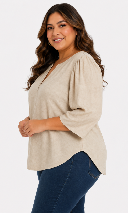 Blusa mujer manga corta unicolor