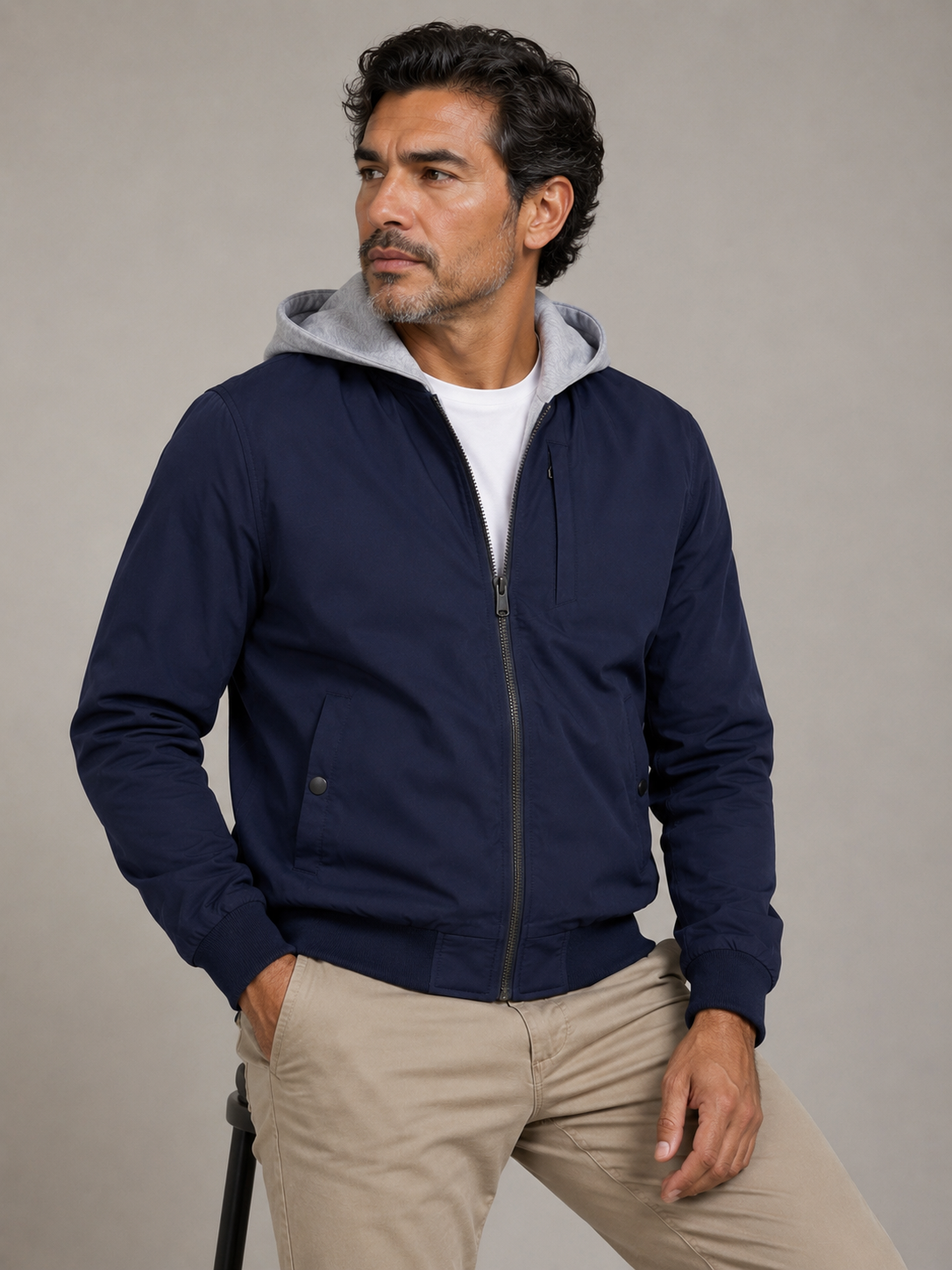 Chaqueta hombre unicolor - Imagen 4