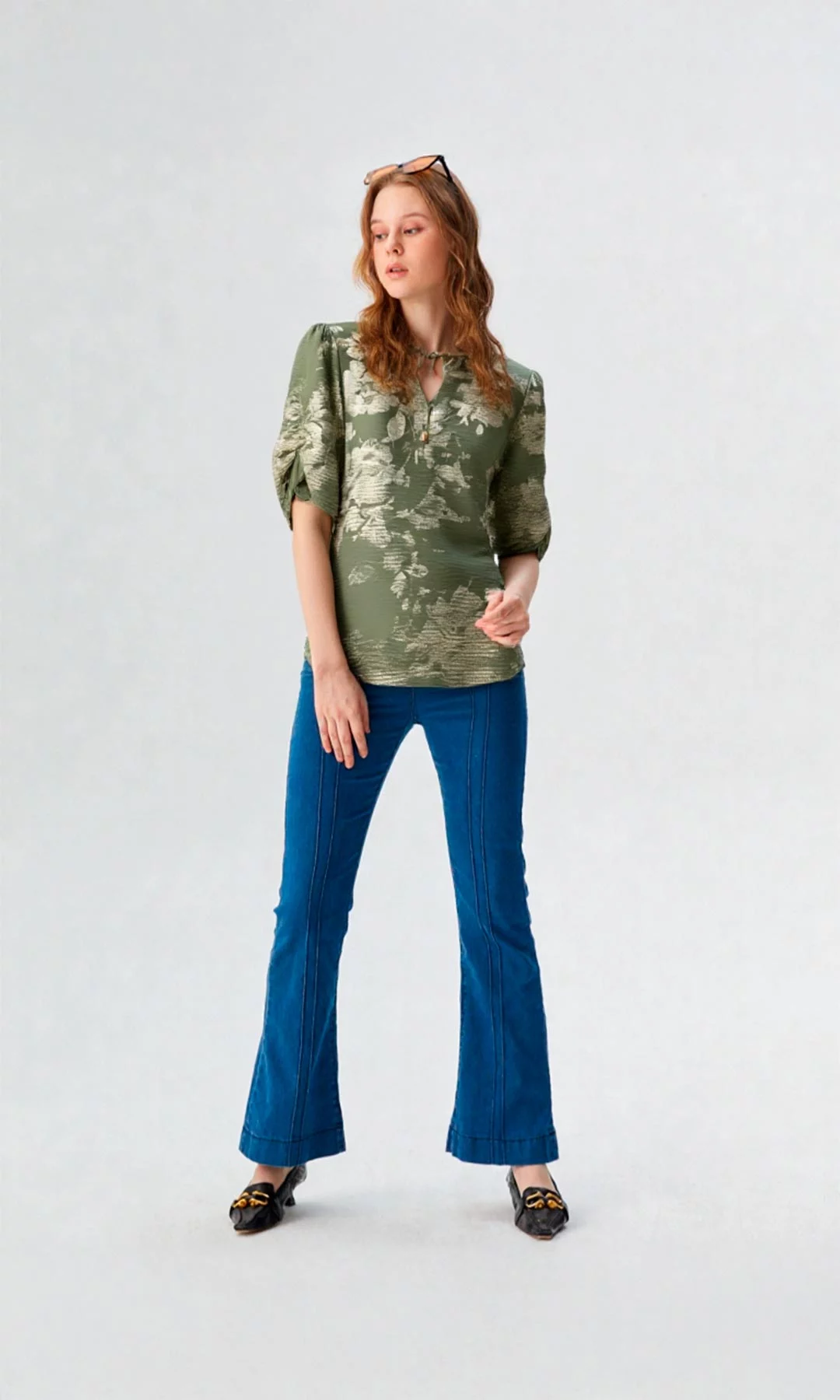 Blusa mujer manga corta estampada