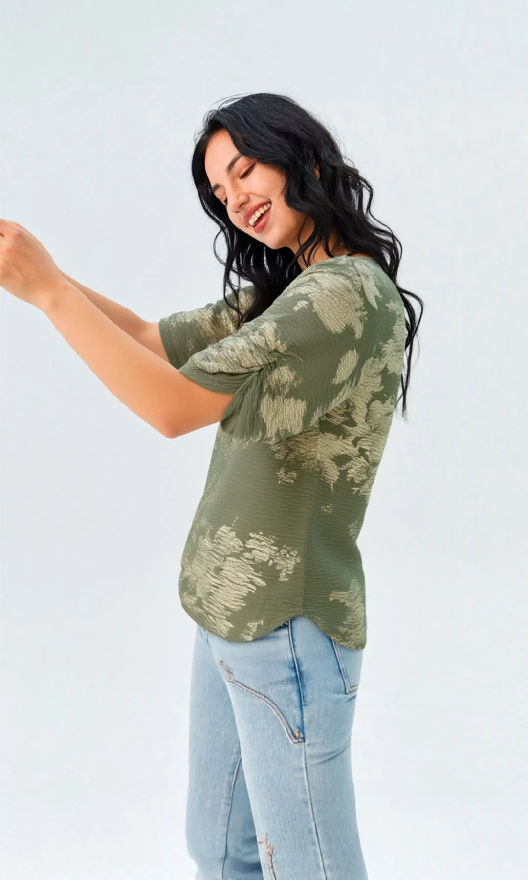 Blusa mujer manga corta estampada - Imagen 2