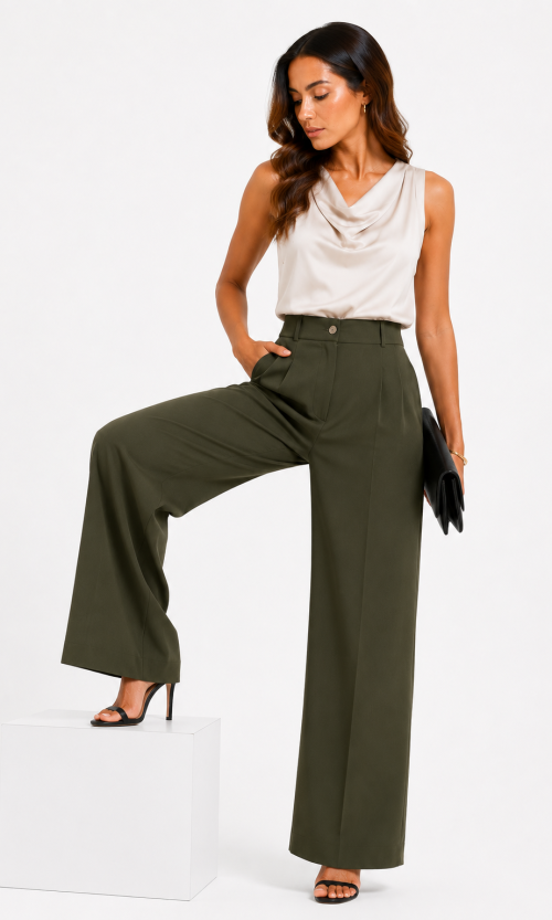 Pantalón mujer unicolor