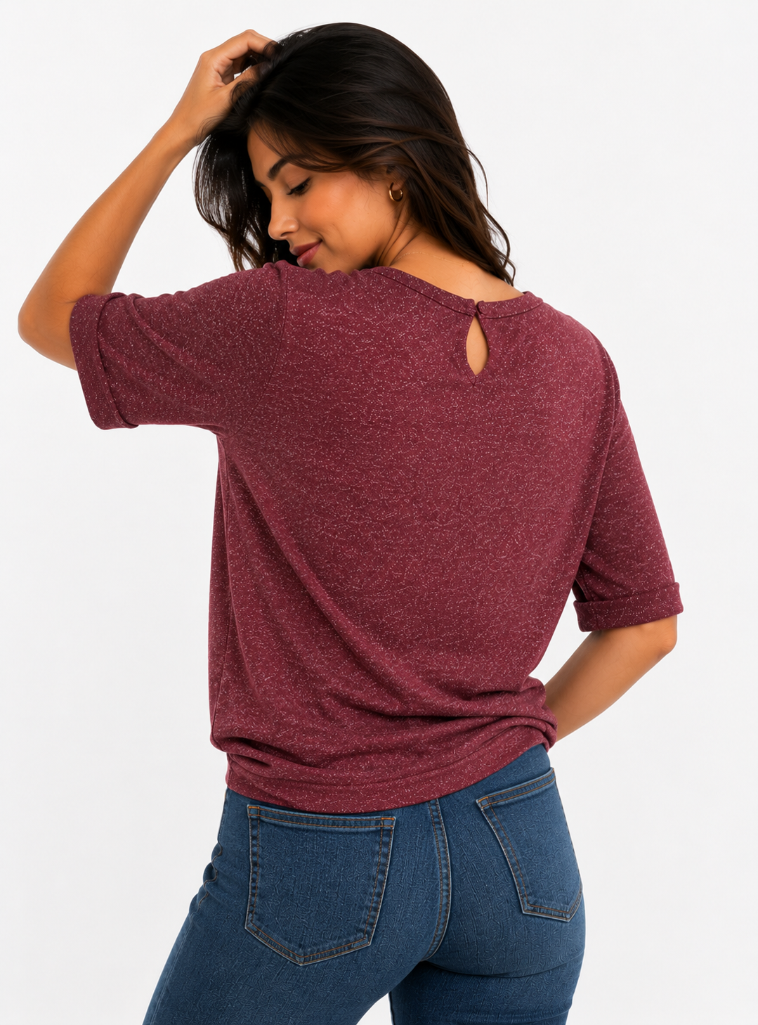 Camiseta mujer manga 3/4 unicolor - Imagen 6