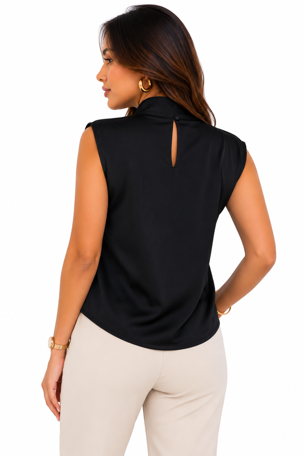 Blusa mujer manga sisa unicolor - Imagen 3