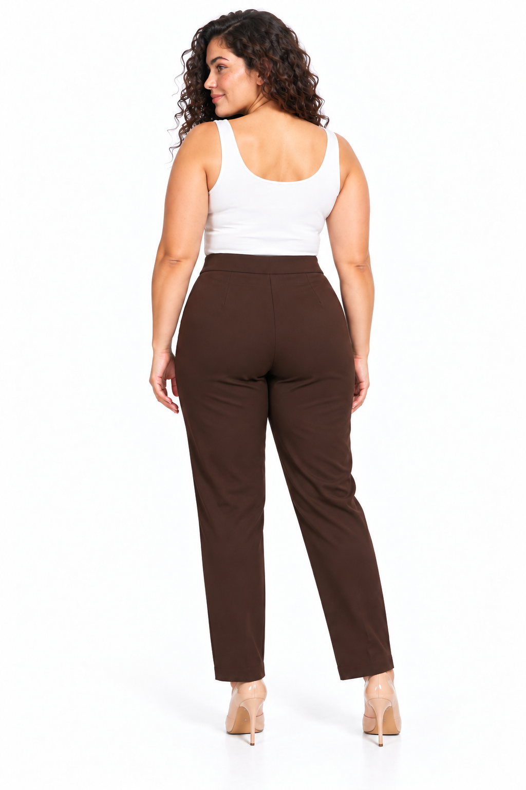 Leggings Plus Size de Tiro Alto con Herraje y Ajuste Elástico - Imagen 3