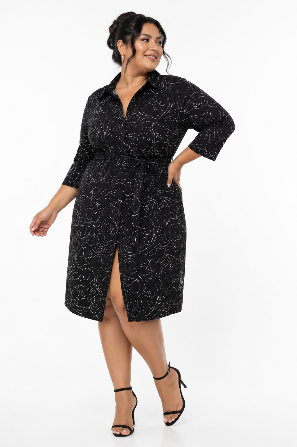 Vestido para mujer plus size con brillos - Imagen 4