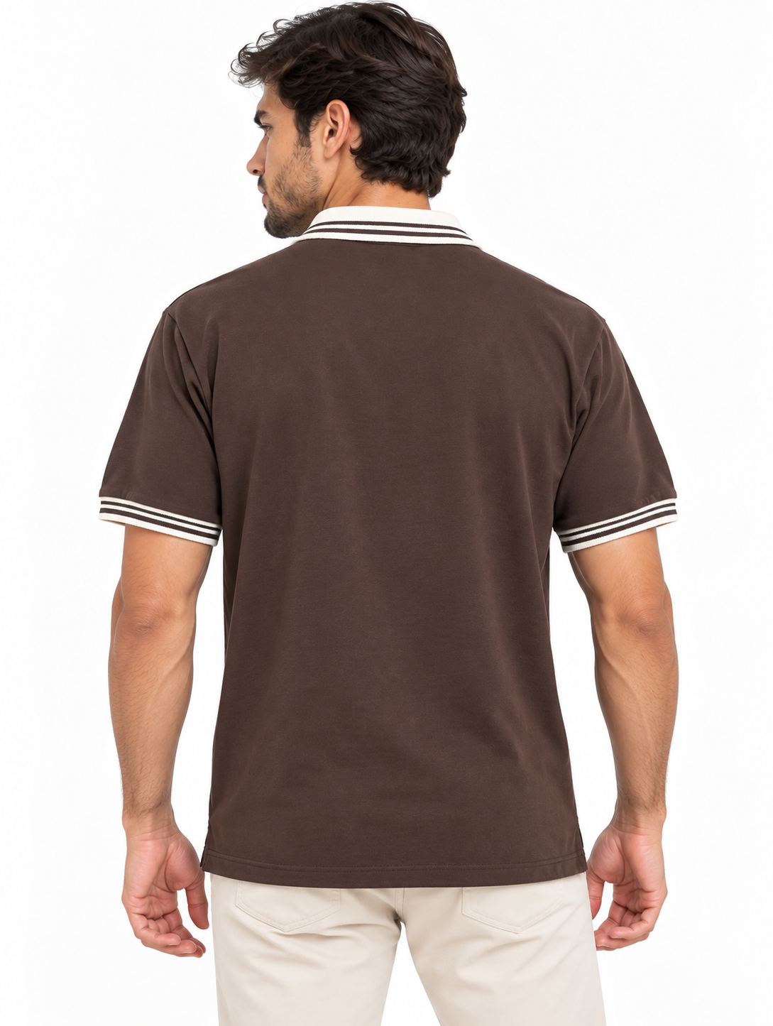 Camiseta Polo para Hombre con Cuello en Contraste y Bordado Tipográfico - Imagen 3