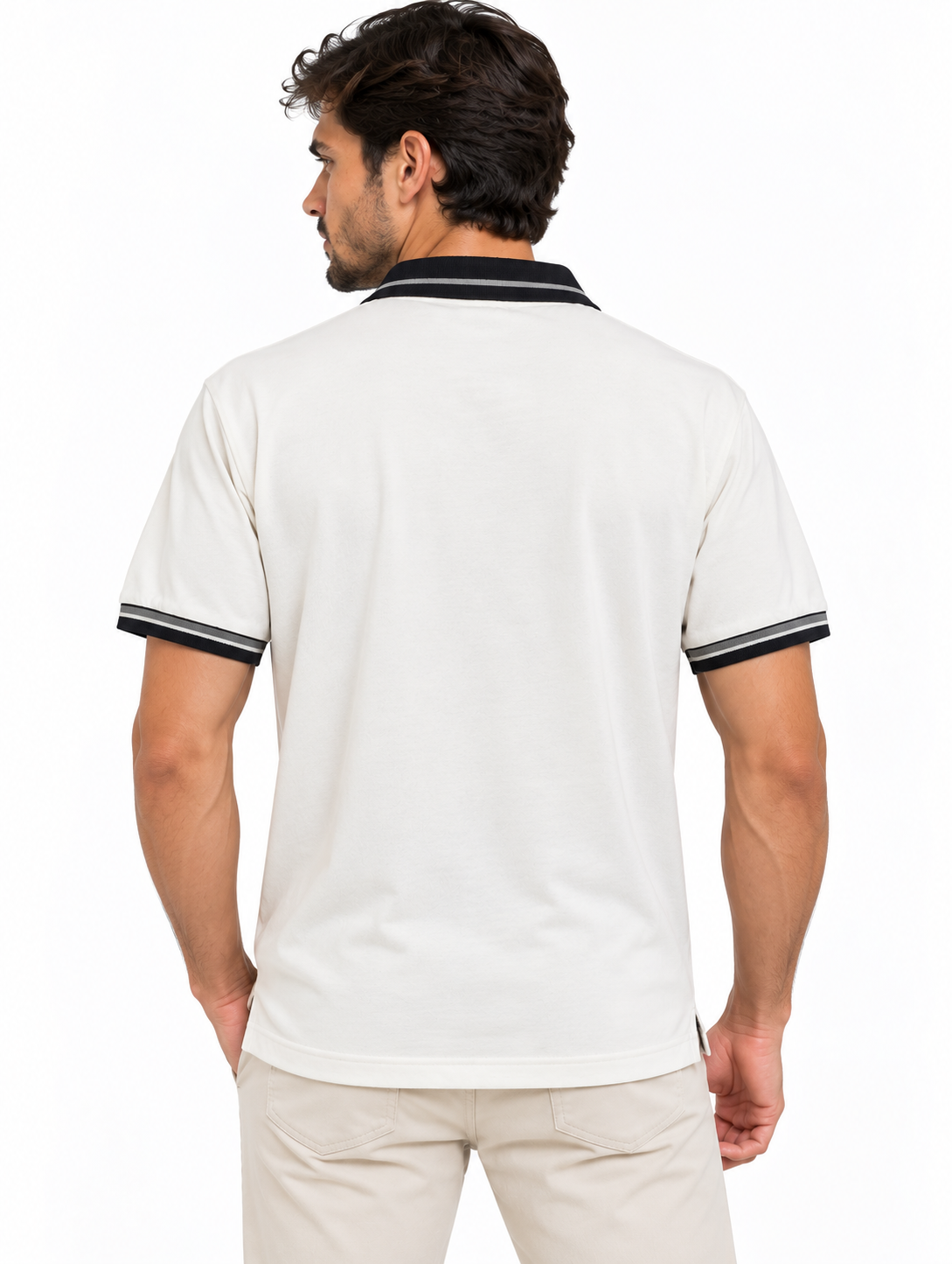 Camiseta Polo para Hombre con Cuello en Contraste y Bordado Tipográfico - Imagen 6