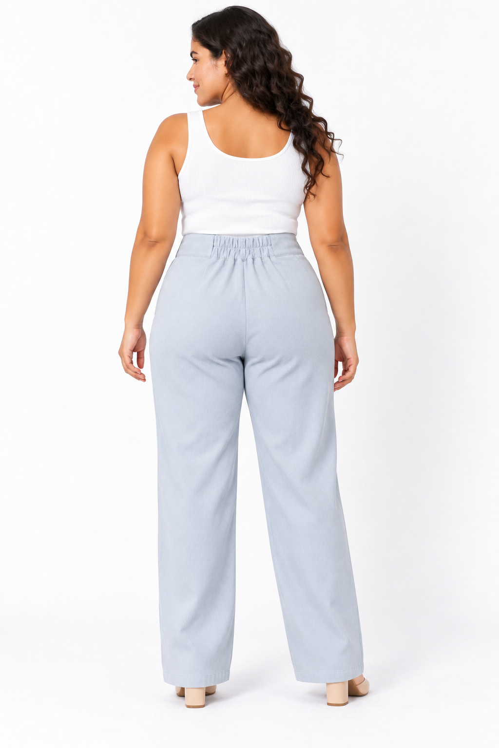 Pantalón Casual Plus Size Tiro Alto con Doble Botón y Bota Recta - Imagen 7