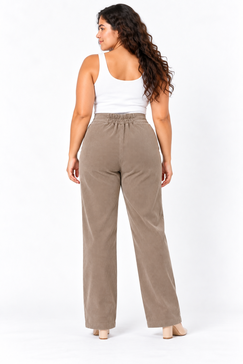 Pantalón Casual Plus Size Tiro Alto con Doble Botón y Bota Recta - Imagen 4