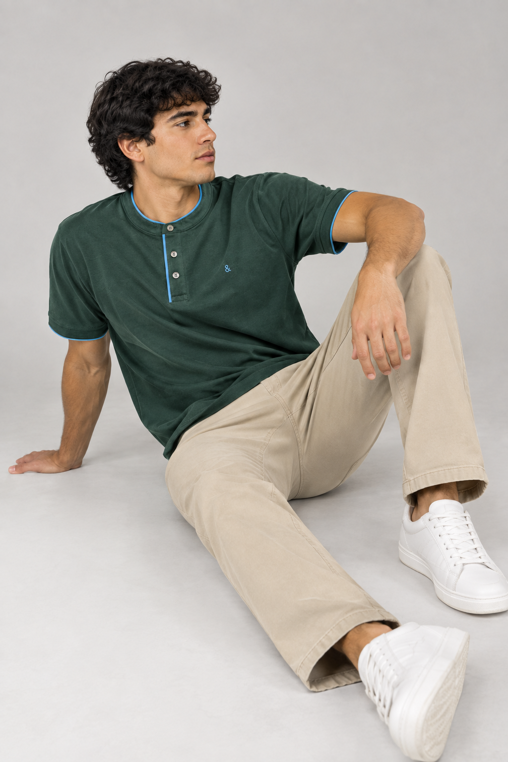 Camiseta Polo para Hombre con Cuello en Contraste Casual Moderno - Imagen 2