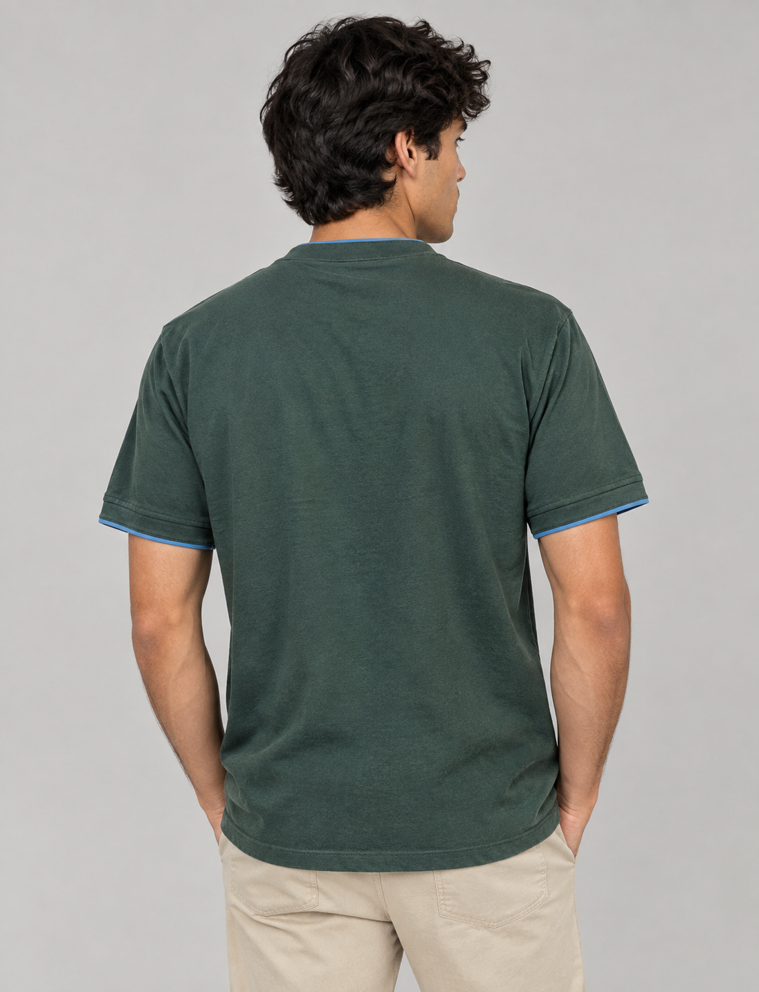 Camiseta Polo para Hombre con Cuello en Contraste Casual Moderno - Imagen 3