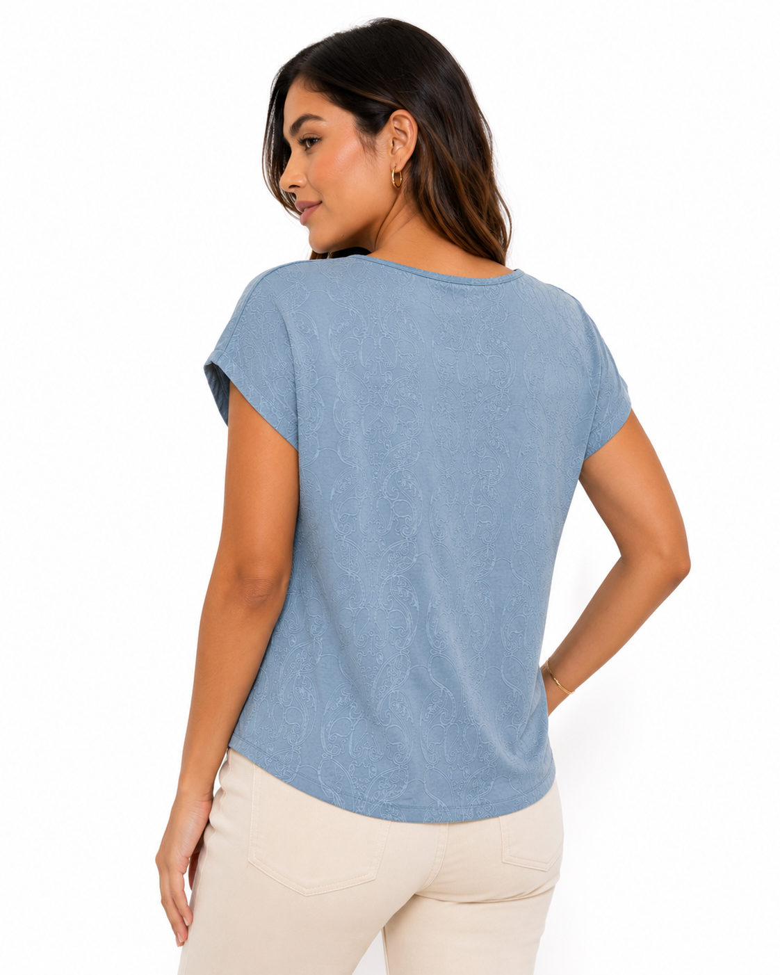 Blusa mujer manga corta unicolor - Imagen 3