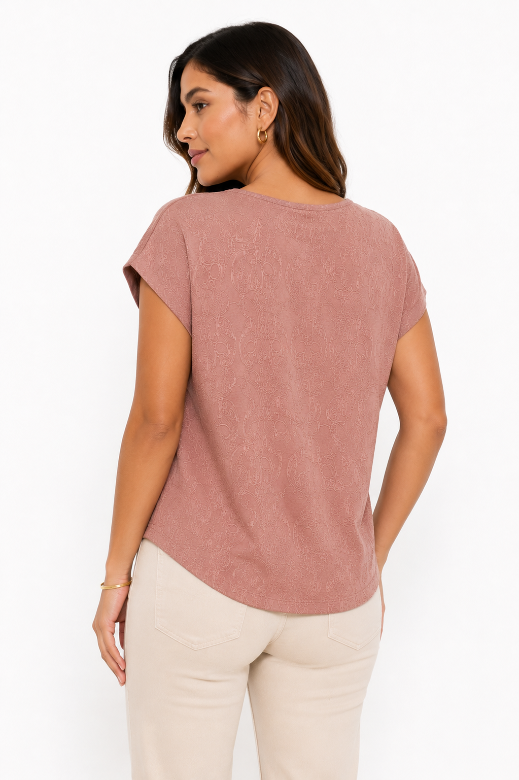 Blusa mujer manga corta unicolor - Imagen 6