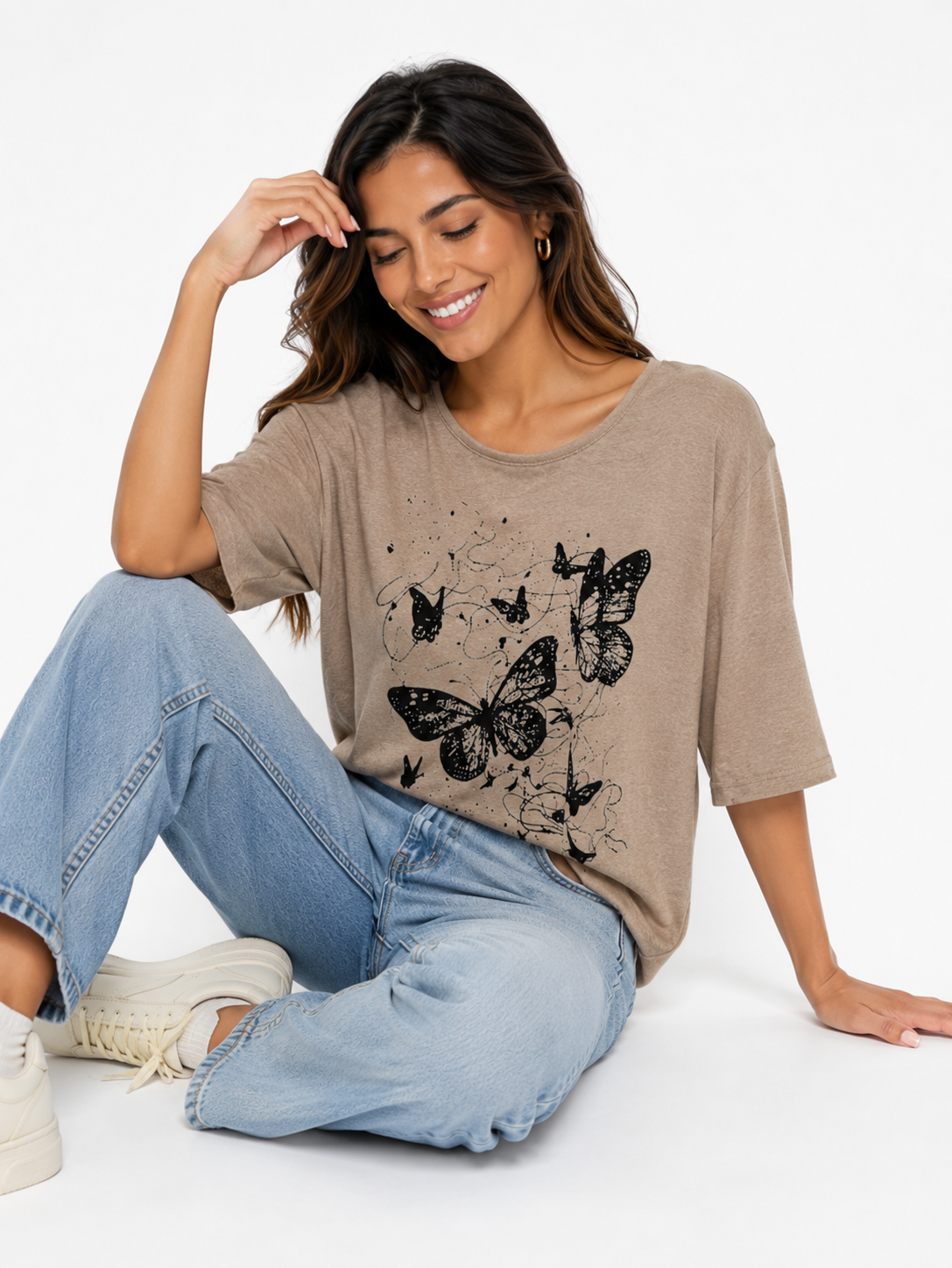 Camiseta mujer manga 3/4 estampada - Imagen 2