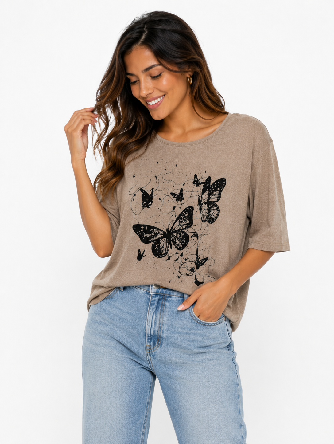 Camiseta mujer manga 3/4 estampada