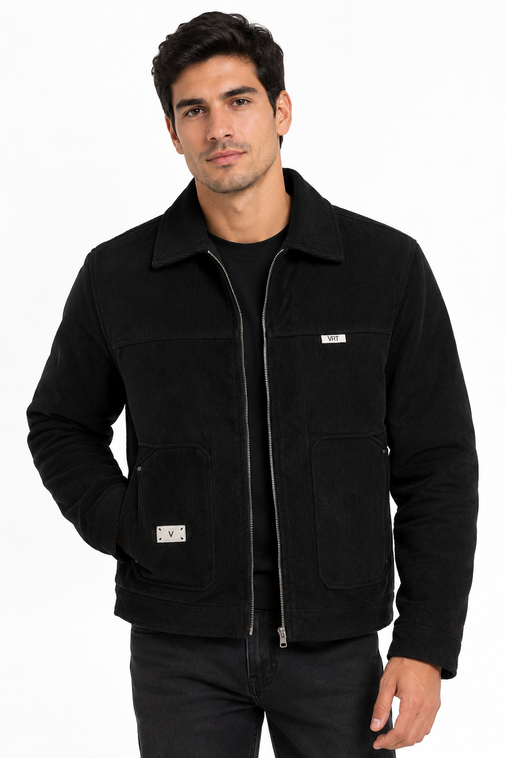 Chaqueta de Pana Negra para Hombre | Chaqueta Casual Urbana - Imagen 2