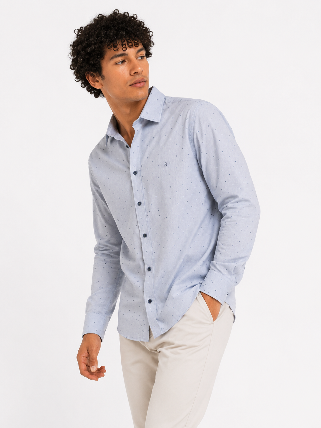 Camisa hombre manga larga estampada