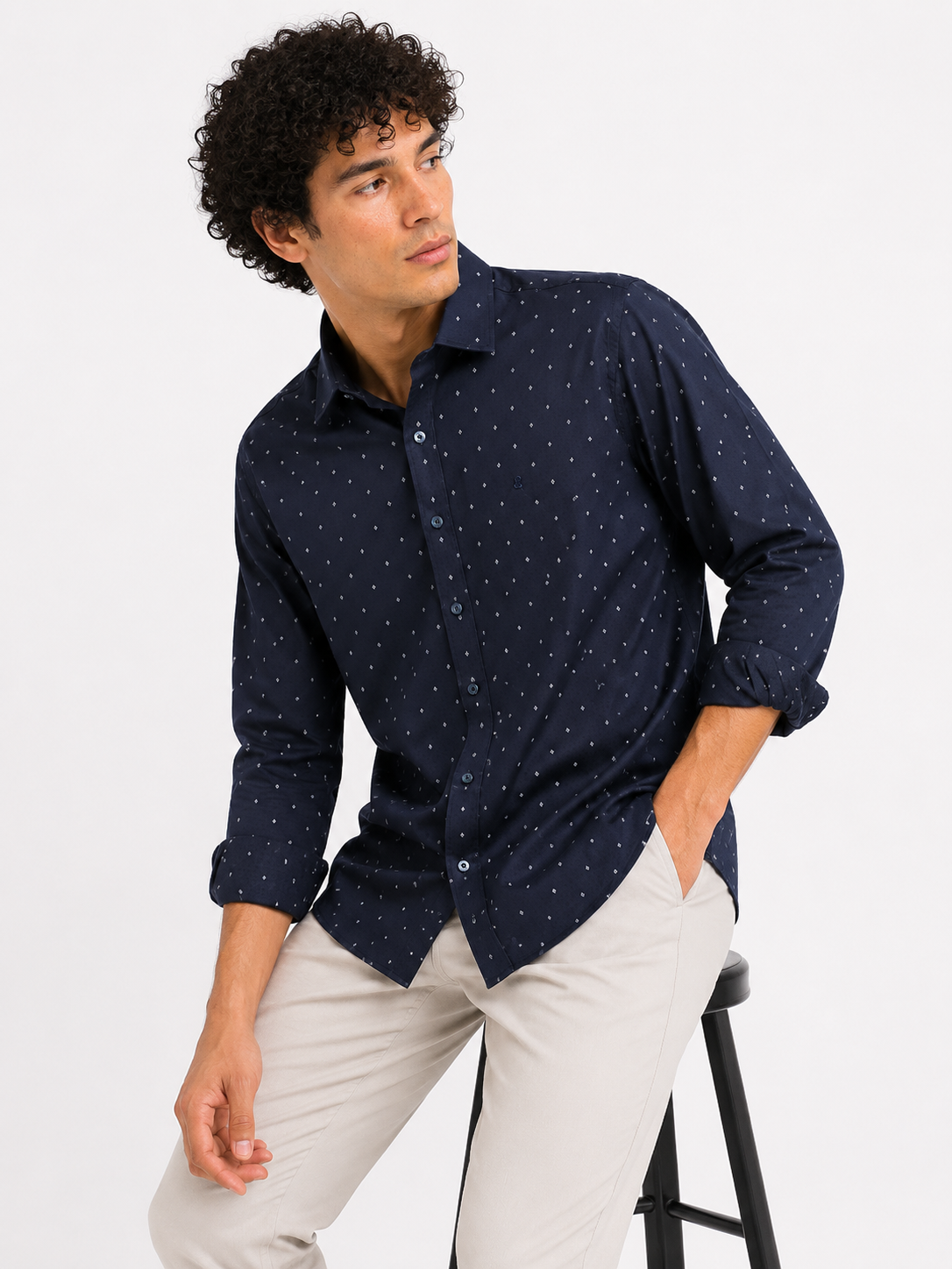 Camisa hombre manga larga estampada - Imagen 7