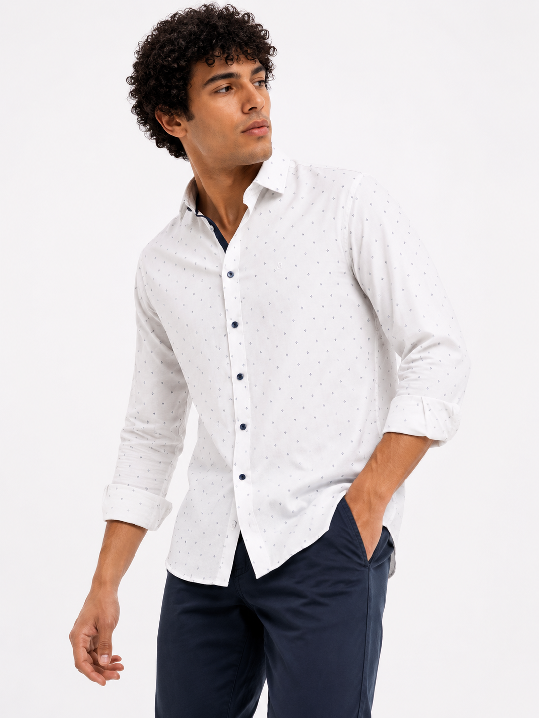 Camisa hombre manga larga estampada - Imagen 4
