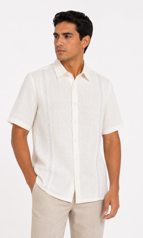 Guayabera hombre unicolor