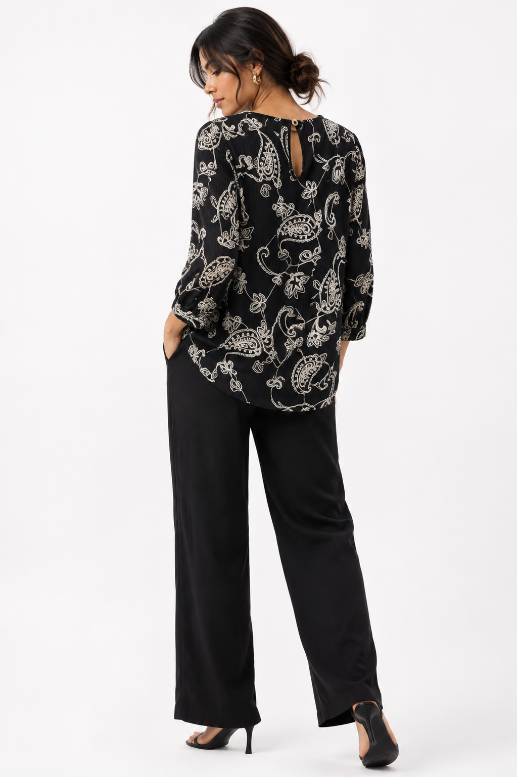 Blusa de Manga Larga con Estampado Paisley - Imagen 3