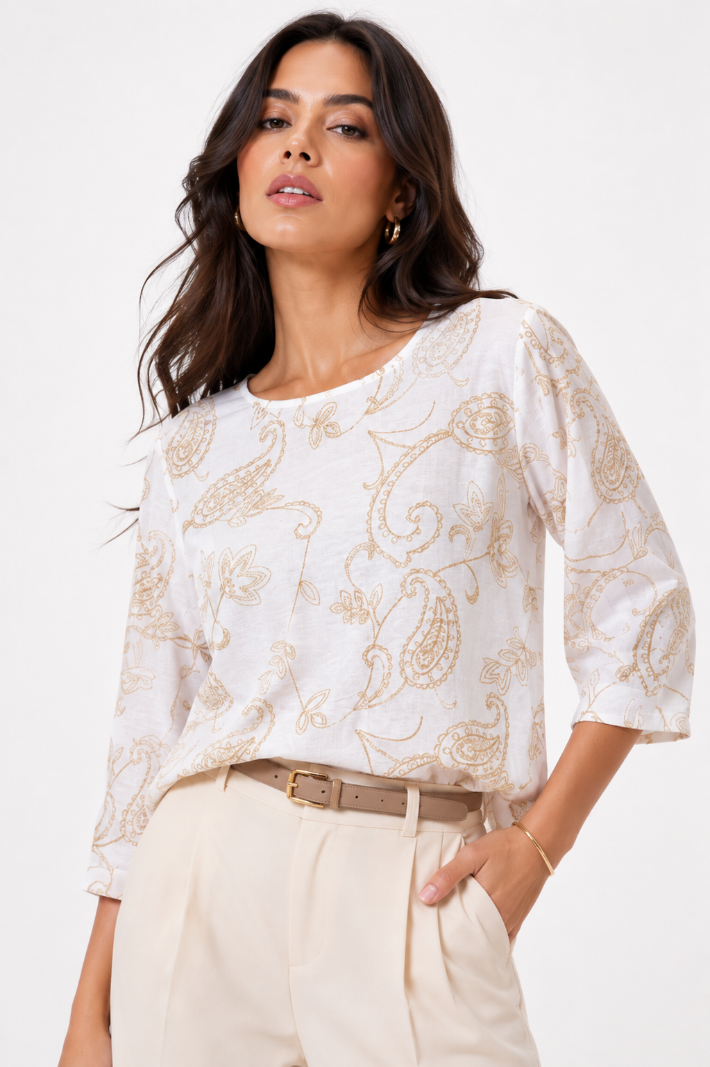 Blusa de Manga Larga con Estampado Paisley - Imagen 4