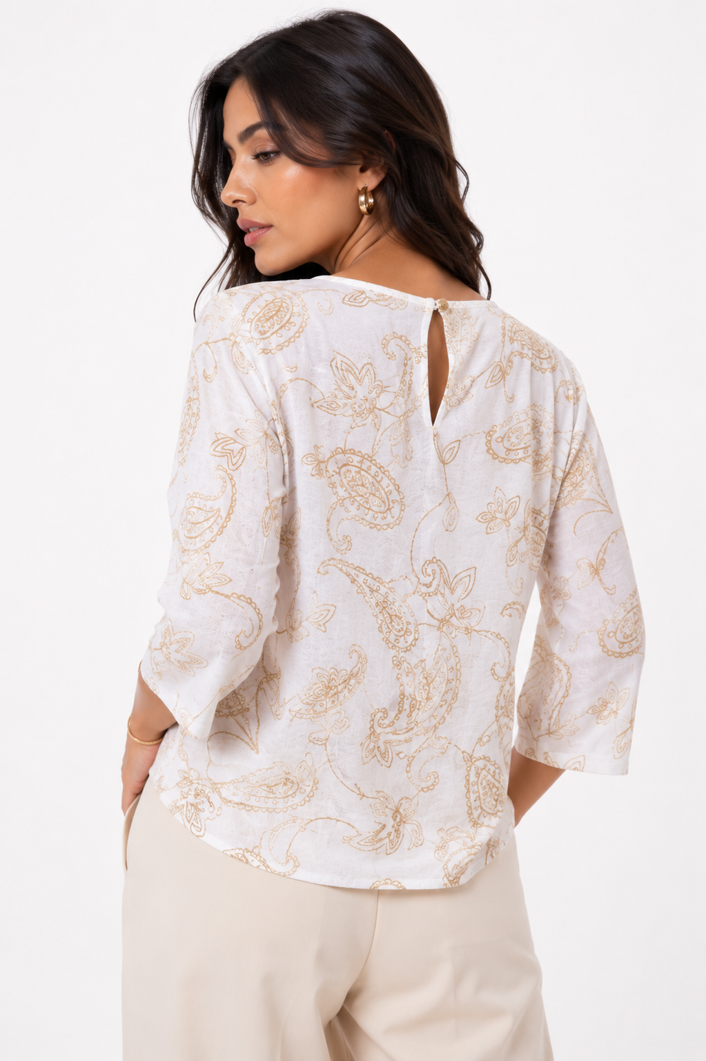 Blusa de Manga Larga con Estampado Paisley - Imagen 5
