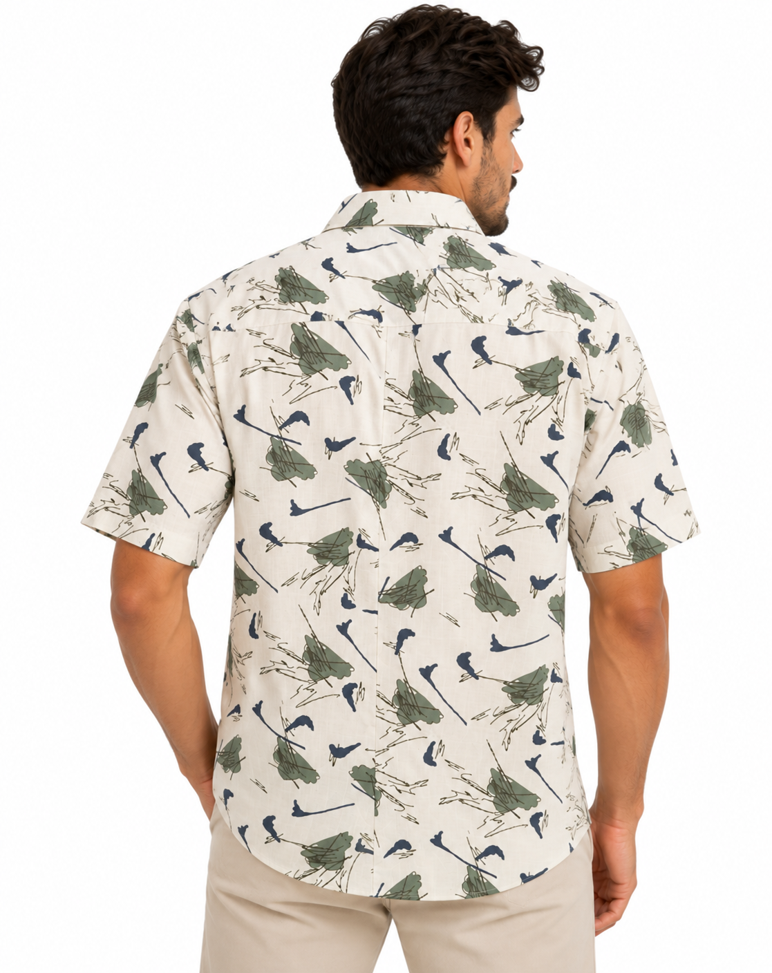 Camisa Manga Corta Hombre Estampado Abstracto - Imagen 6