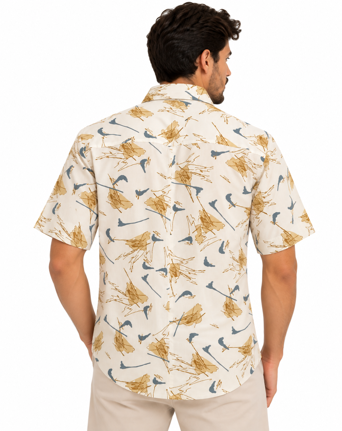 Camisa Manga Corta Hombre Estampado Abstracto - Imagen 9