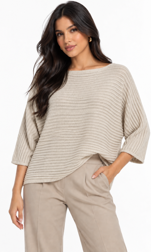 Saco Tejido Oversized Cuello Barco