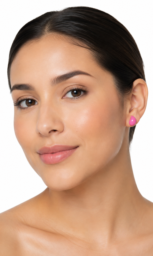 Aretes Topo de Silueta Orgánica en Forma de Gota